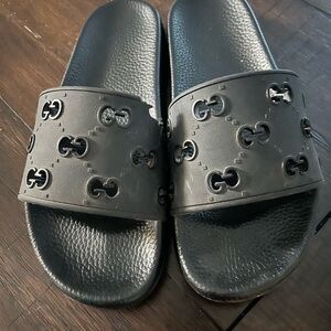 Gucci Black Slide Sandals (damaged)